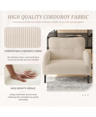 Corduroy Wide Seat Chair - Living Room/Bedroom