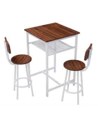  Bar table, equipped with 2 bar stools, with backrest and partition