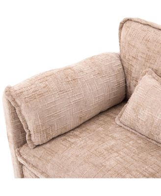 Oversized Sectional Sofa Cloud Couch w/ Ottoman, USB & Phone Holder