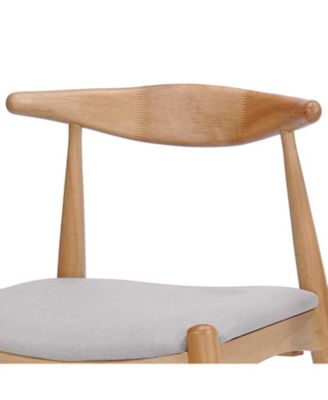 Rubberwood Dining Chairs (Set of 2) - Natural/Beige