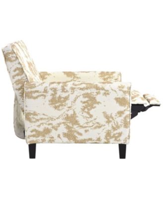 27.5" Recliner Chair, Solid Wood Legs, White & Yellow