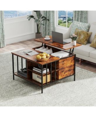 Streamdale Farmhouse Lift Top Coffee Table - Adjustable Height, Storage, Hidden Compartment