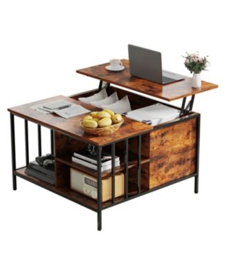 Streamdale Farmhouse Lift Top Coffee Table - Adjustable Height, Storage, Hidden Compartment