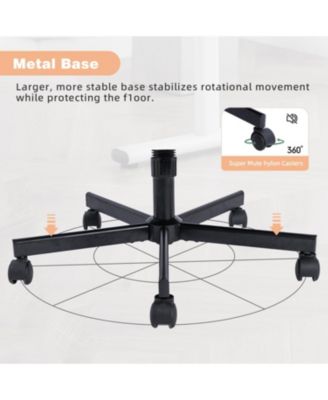 Velvet Criss Cross Armless Office Chair with Wheels