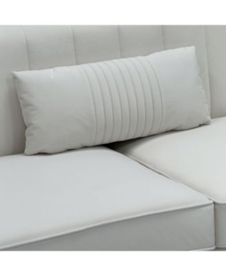 Modern Plush 3-Seater Sofa with Pillows & Metal Legs