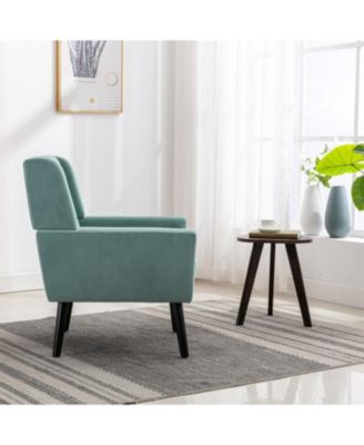 Velvet Accent Chair with Black Legs