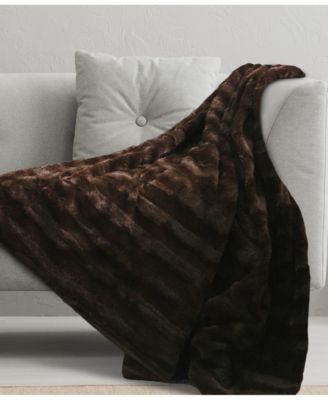 Ultra Soft Faux Fur to Microplush Reversible Oversized Throw, 86" x 86"