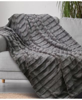 Ultra Soft Faux Fur to Microplush Reversible Oversized Throw, 86" x 86"