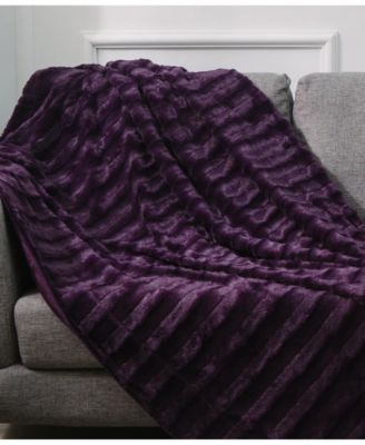 Ultra Soft Faux Fur to Microplush Reversible Oversized Throw, 86" x 86"