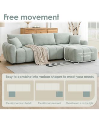 110" Modular Sectional Sofa with Ottoman
