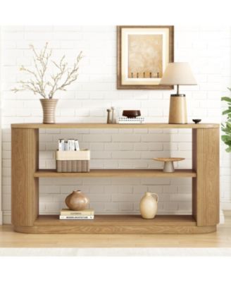 Slim Console Table with Shelf
