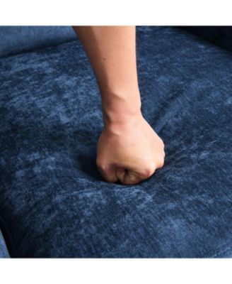 Swivel Chenille Accent Chair w/ USB & Pocket - Navy