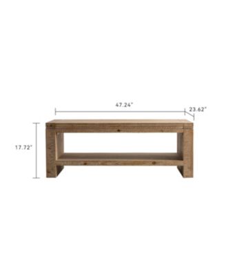 Rustic 2-Tier Coffee Table with Storage