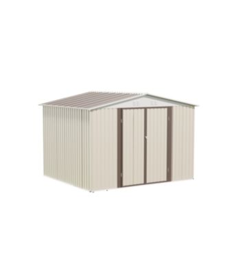 10x8 ft White Garden Shed with Aluminum Frame & Door
