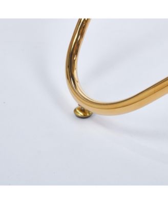  Modern Glass Dining Table with Golden Metal Legs