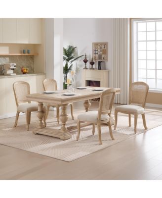 Streamdale French Country Dining Chairs, Rattan Back,  Set of 2