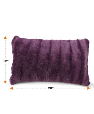 Faux-Fur 2-Pack Decorative Pillows, 12" x 20"