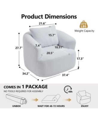 Streamdale Swivel Teddy Fleece Comfy Chair with Pillow