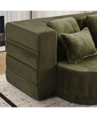 Streamdale Queen Chenille Foldable Sofa Bed - Convertible Futon Couch