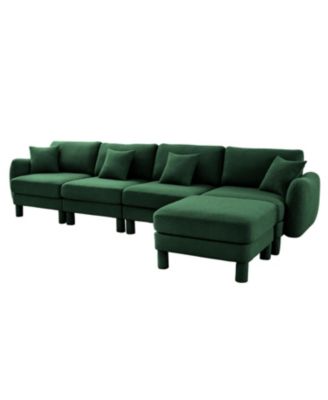 Streamdale Boucle Convertible Sectional Sofa with Ottoman