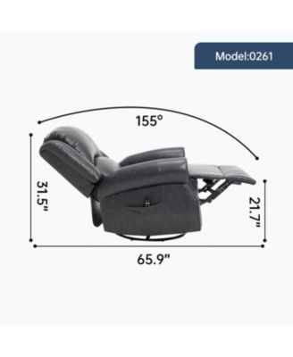 Streamdale Heat Massage Rocker Swivel Recliner Chair, Grey