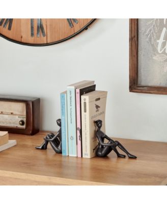 Abstract Sitting Female Sculpture Pair Bookend Set of 2