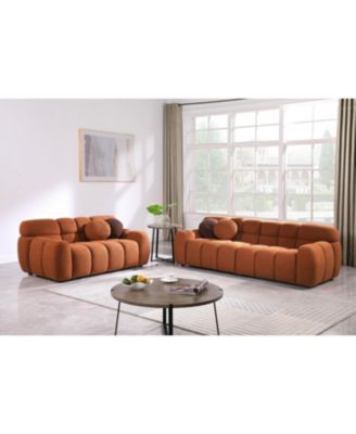 64.98"L Human Body Sofa, Marshmallow Boucle, 2-Seater