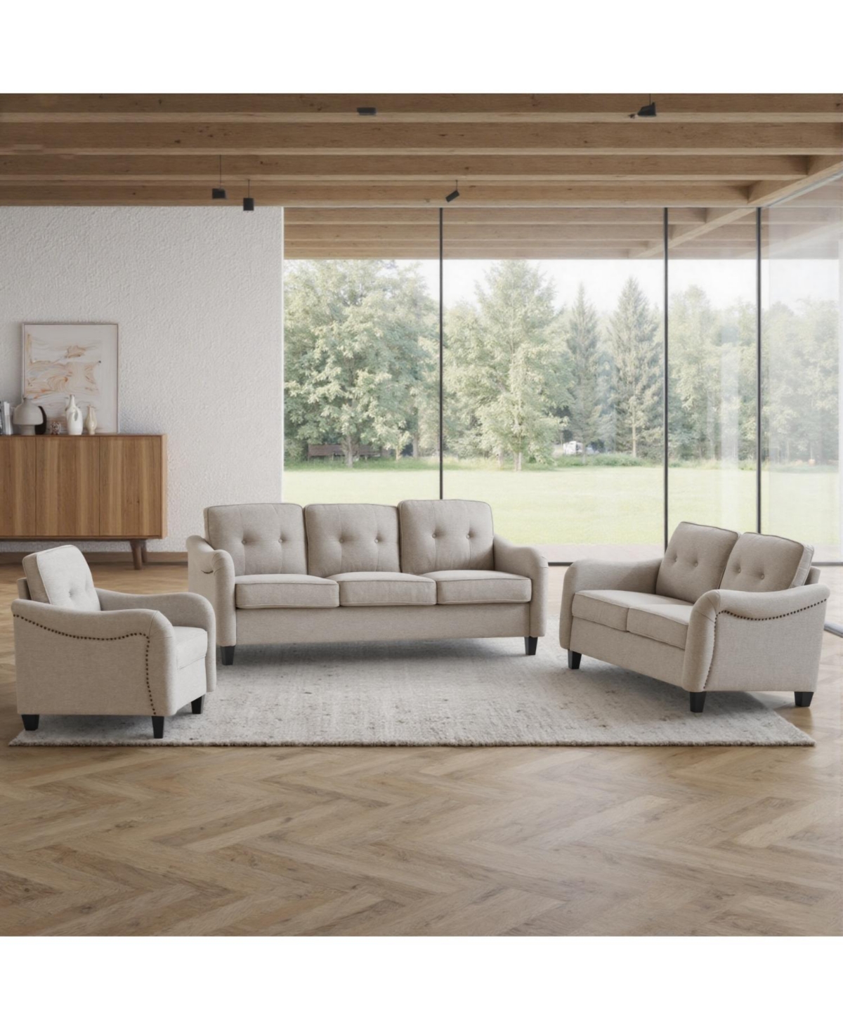 Streamdale Furniture Streamdale 3-Piece Modern Living Room Sofa Set