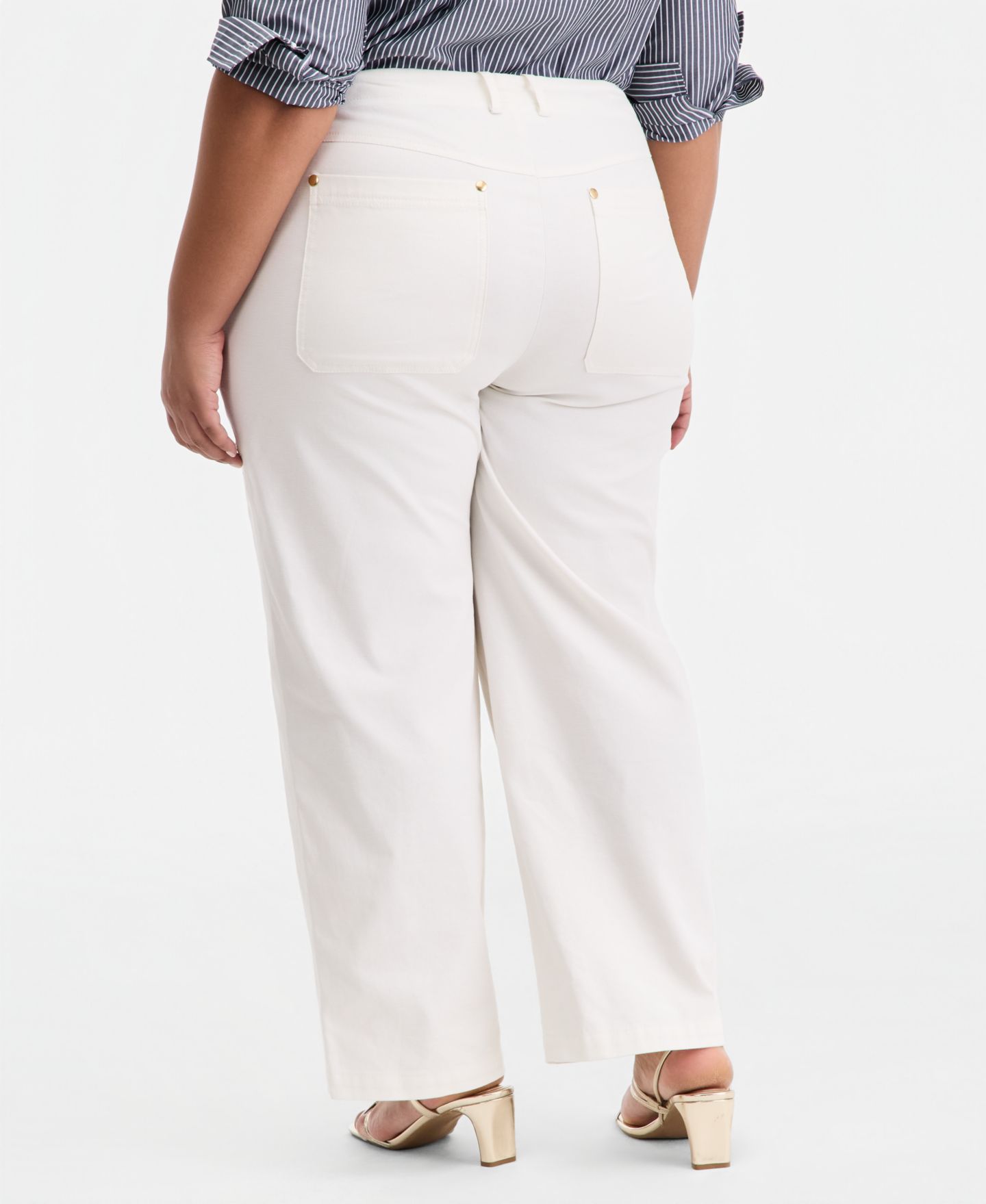 Женские брюки On 34th Trendy Plus Size High Rise Utility Straight Leg, цвет: Зимняя слоновая кость — фото 2