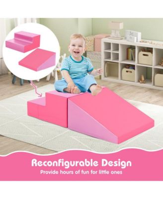 Soft Foam Climber Step and Slide Playset for Toddlers with Easy Clean Cover