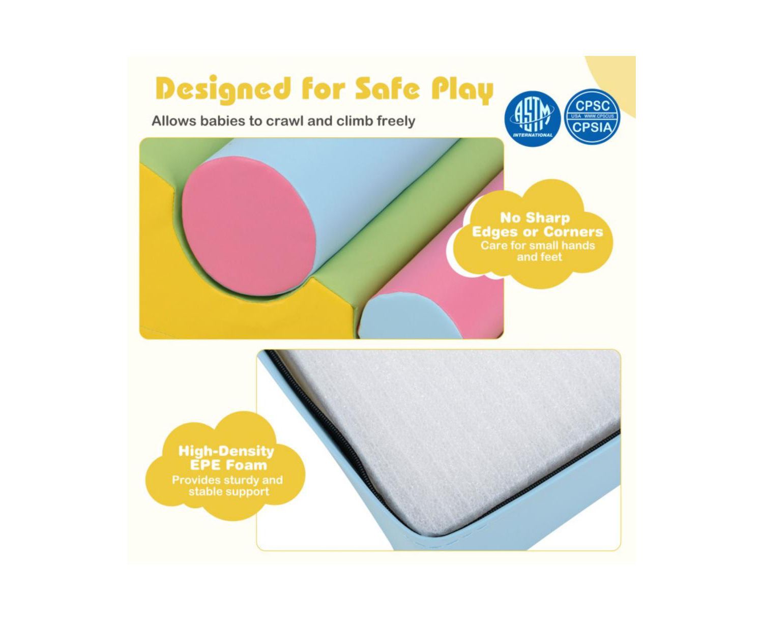 Soft Foam Climbing Block Set for Toddlers with Stackable Shapes