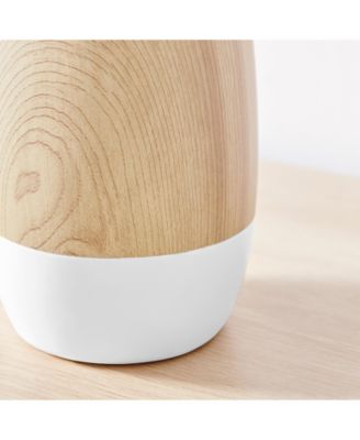 Nora Flask Teardrop Two Tone Tabletop Vase - White and Beech