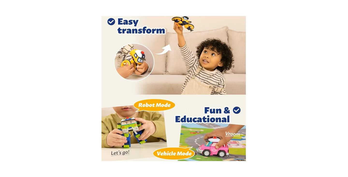 Детские фигурки Robocar Poli 4" Transforming Robot - Sandy Emergency Rescue Vehicle Action Figures Kids Educational Pretend Play Toy — фото 7