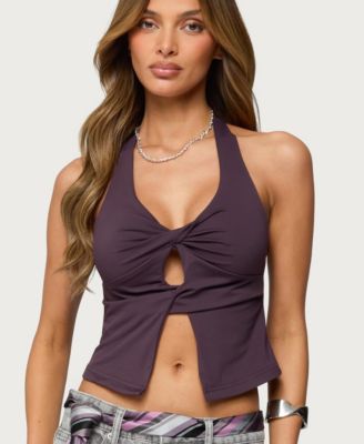 Women's Prima Twisted Split Front Halter Top