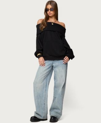 Women's Ashlee Oversized Foldover Sweatshirt