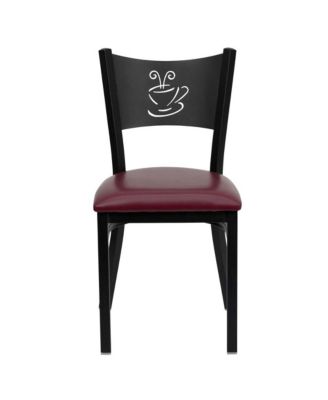 2 Pack Coffee Back Metal Restaurant Chair