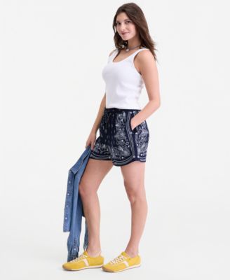 Women's Bandana-Print Pull-On Shorts