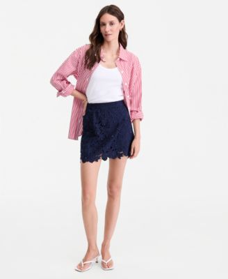 Women's Beaded Lace Mini Skirt