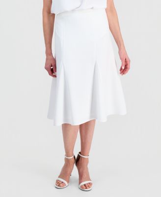 Women's Godet Back-Zip A-Line Skirt