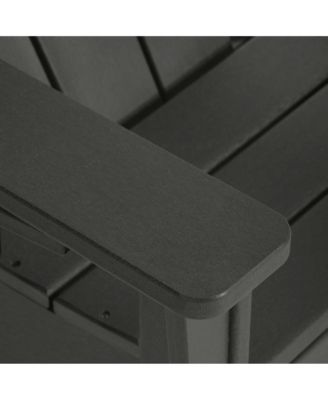 Kids Outdoor HDPE Plastic Adirondack Patio Chairs with Cup Holders (Set of 2)