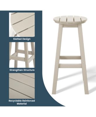 29" HDPE Outdoor Patio Round Bar Stool