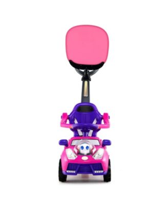 3 In 1 Toddler Push Car Ride On Toy With Canopy Storage And Parental Handle