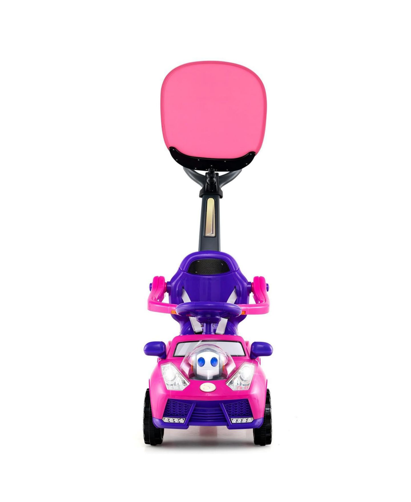 Детская игрушка HONGGE 3-in-1 Toddler Push Car, 38"L x 16"W x 35.5"H, With Removable Sun Canopy and Parental Handle, Ages 1+, цвет: Розовый — фото 3