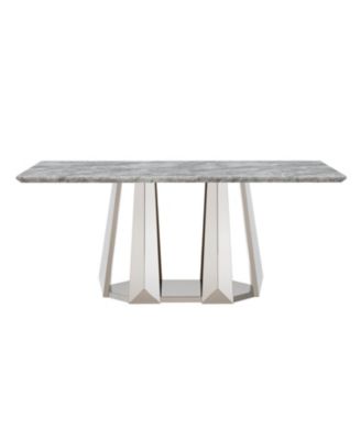 + 70" + Faux Marble + Mirrored Base + Dining Table