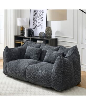 Plush Beanbag Sofa with Foam Core for Two