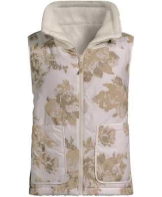 Women's High Pile Fleece Reversible Mixed Media Vest