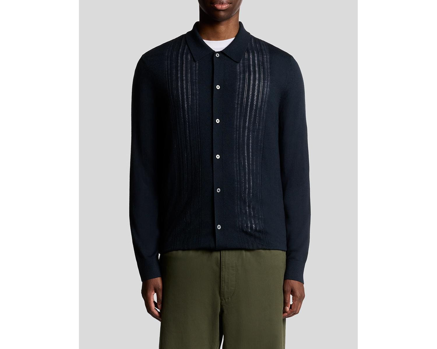 Men's Long Sleeve Cable Knitted Shirt