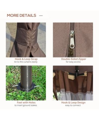 12' x 12' Round Outdoor Patio Gazebo Canopy with 2-Tier Roof,