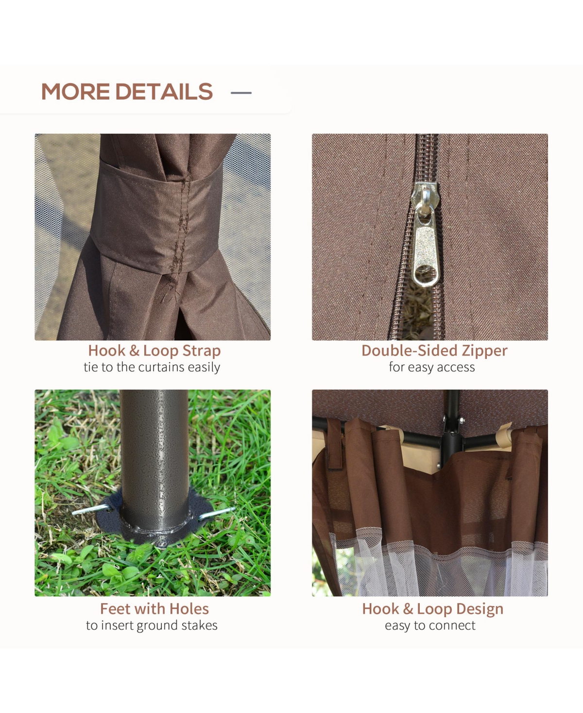 Outsunny 12' x 12' Round Outdoor Patio Gazebo Canopy with 2-Tier Roof,