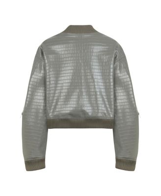 Women's Faux Leather Bomber Jacket